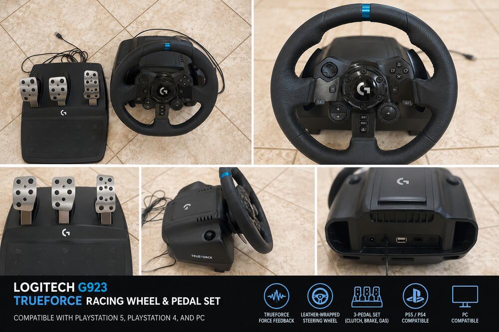 Logitech G923 TRUEFORCE Racing Wheel & Pedals – PS5/PS4 & PC